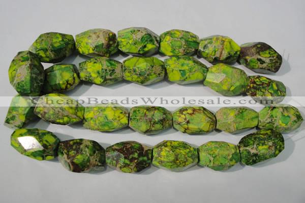 CDE933 15.5 inches 19*30mm faceted nuggets dyed sea sediment jasper beads