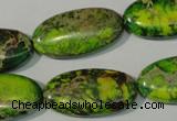 CDE941 15.5 inches 15*30mm oval dyed sea sediment jasper beads