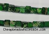 CDE969 15.5 inches 6*6mm cube dyed sea sediment jasper beads