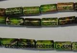 CDI140 15.5 inches 6*12mm tube dyed imperial jasper beads