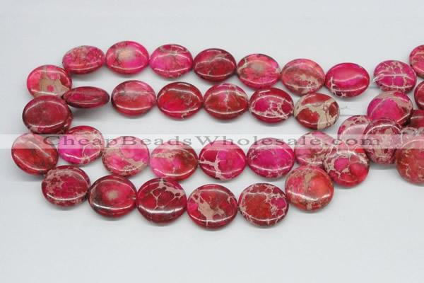 CDI18 16 inches 25mm flat round dyed imperial jasper beads wholesale