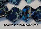 CDI258 15.5 inches 20*20mm diamond dyed imperial jasper beads