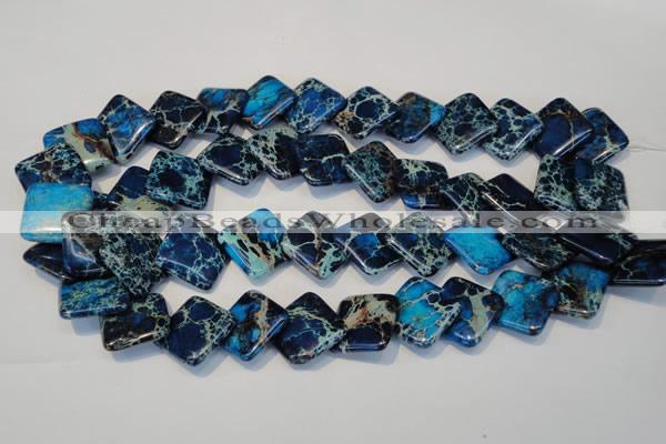 CDI258 15.5 inches 20*20mm diamond dyed imperial jasper beads