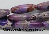 CDI33 16 inches 10*30mm rice dyed imperial jasper beads wholesale