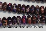 CDI372 15.5 inches 6*12mm rondelle dyed imperial jasper beads