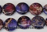 CDI408 15.5 inches 16mm flat round dyed imperial jasper beads