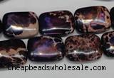 CDI436 15.5 inches 12*16mm rectangle dyed imperial jasper beads