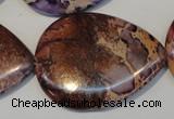 CDI461 15.5 inches 30*40mm flat teardrop dyed imperial jasper beads