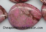 CDI480 15.5 inches 30*40mm flat teardrop dyed imperial jasper beads