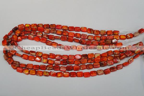 CDI551 15.5 inches 8*10mm rectangle dyed imperial jasper beads