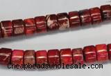 CDI596 15.5 inches 4*8mm tube dyed imperial jasper beads