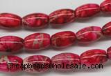 CDI605 15.5 inches 8*12mm rice dyed imperial jasper beads