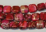 CDI621 15.5 inches 12*12mm square dyed imperial jasper beads