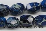 CDI64 16 inches 15*20mm faceted nuggets dyed imperial jasper beads