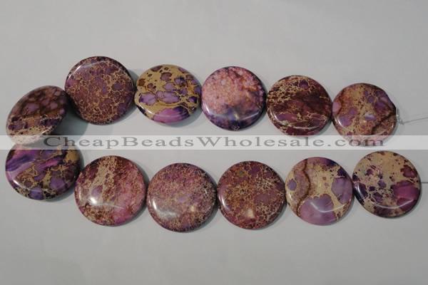 CDI708 15.5 inches 35mm flat round dyed imperial jasper beads