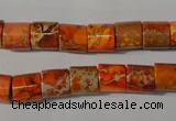 CDI737 15.5 inches 8*8mm tube dyed imperial jasper beads