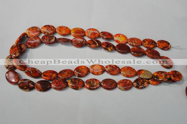 CDI751 15.5 inches 13*18mm oval dyed imperial jasper beads