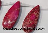 CDI799 Top-drilled 16*32mm flat teardrop dyed imperial jasper beads