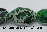 CDI80 16 inches 20*30mm faceted nuggets dyed imperial jasper beads