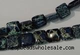 CDI901 15.5 inches 8*8mm square dyed imperial jasper beads