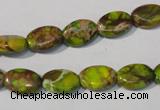 CDI939 15.5 inches 8*12mm oval dyed imperial jasper beads