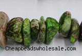 CDI989 15.5 inches 6*18mm - 10*22mm dyed imperial jasper chips beads