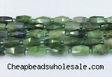 CDJ412 15.5 inches 8*14 - 9*14mm faceted freeform Canadian jade beads