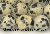 CDM102 15 inches 10mm faceted round dalmatian jasper beads