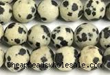 CDM105 15 inches 4mm round matte dalmatian jasper beads