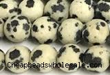 CDM106 15 inches 6mm round matte dalmatian jasper beads