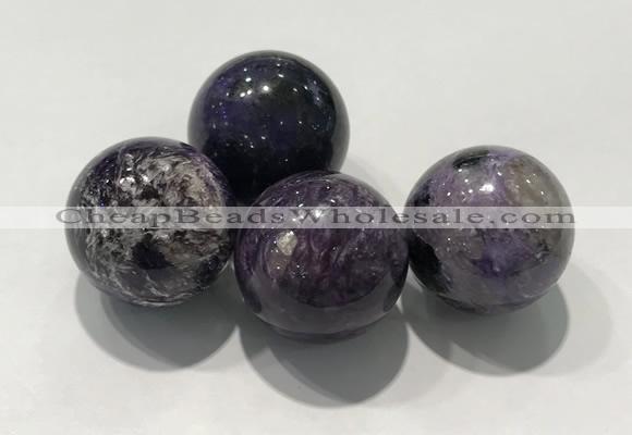 CDN1012 25mm round charoite decorations wholesale