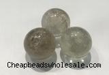 CDN1033 30mm round smoky quartz decorations wholesale