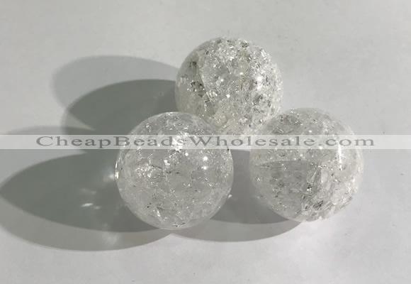 CDN1037 30mm round crackle quartz decorations wholesale