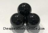 CDN1057 30mm round black obsidian decorations wholesale