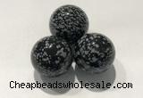 CDN1061 30mm round snowflake obsidian decorations wholesale