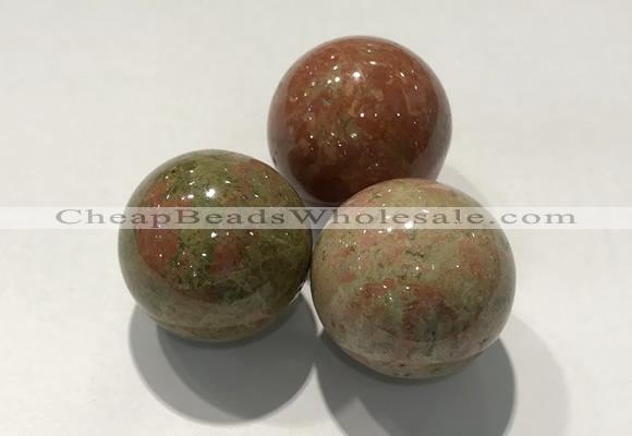 CDN1065 30mm round unakite decorations wholesale