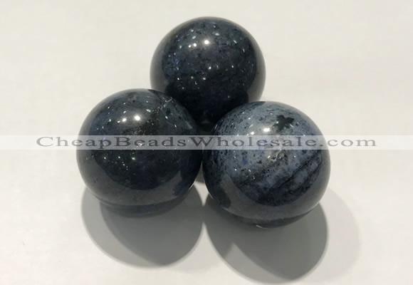 CDN1069 30mm round blue dumortierite decorations wholesale