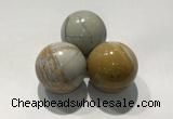 CDN1114 30mm round picasso jasper decorations wholesale