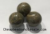 CDN1134 30mm round coffee wood jasper decorations wholesale