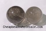 CDN1201 40mm round smoky quartz decorations wholesale