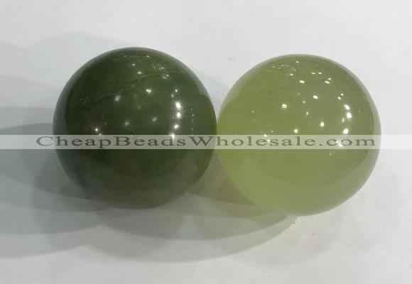 CDN1267 40mm round flower jade decorations wholesale