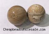 CDN1298 40mm round picture jasper decorations wholesale