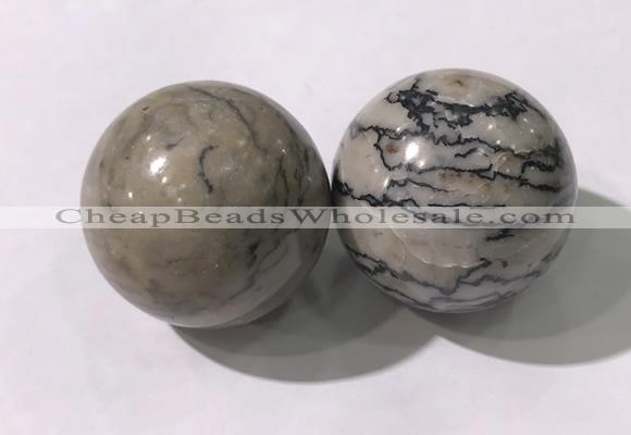 CDN1305 40mm round jasper decorations wholesale