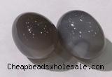 CDN1368 35*45mm egg-shaped grey agate decorations wholesale