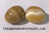 CDN1380 35*45mm egg-shaped yellow calcite decorations wholesale