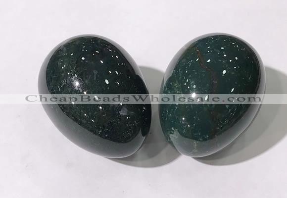 CDN1388 35*45mm egg-shaped blood jasper decorations wholesale