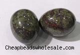 CDN1390 35*45mm egg-shaped dragon blood jasper decorations wholesale