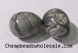 CDN1401 35*45mm egg-shaped net jasper decorations wholesale