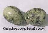 CDN1407 35*45mm egg-shaped yellow jasper decorations wholesale