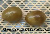 CDN338 35*50mm egg-shaped yellow jade decorations wholesale